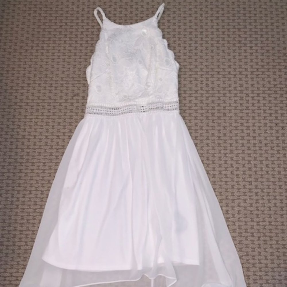 IN san francisco white floral print halter dress
